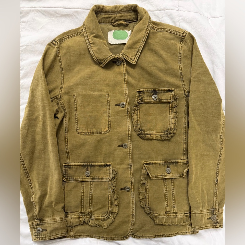 Anthropologie Ruffled Utility Jacket - Picture 3 of 6